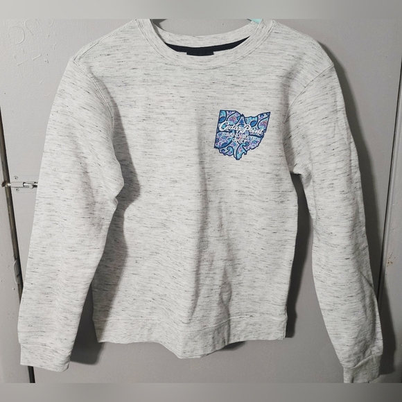 Womens Cedar Point Sandusky Sweatshirt light gray lone rock size M - Picture 1 of 6